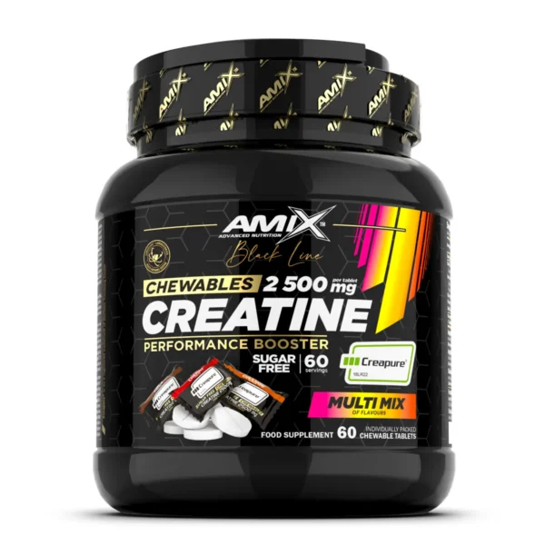 SportladeCV - Tabletas masticables de Creatina Black Line Creapure 2500mg Zero Azúcar - Frontal 1