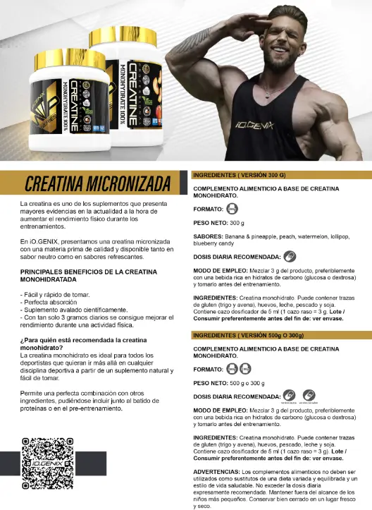 iO.Genix CREATINE 200mesh - 300g neutro imagen