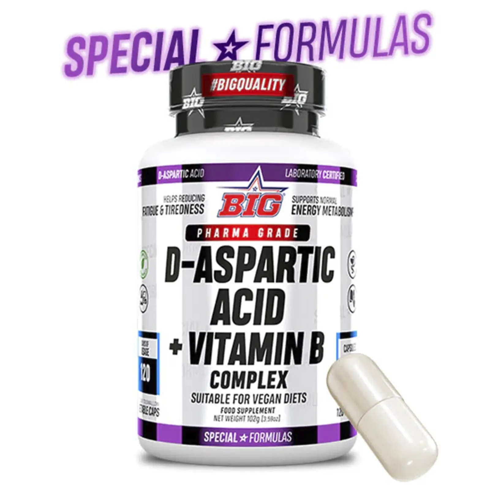 BIG D-ASPARTIC ACID + VITAMIN B COMPLEX - 120 caps 2